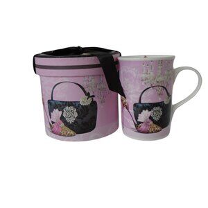 Mug Gift Set Ladies Accessories Pink and Black Mug in Gift Box  3526